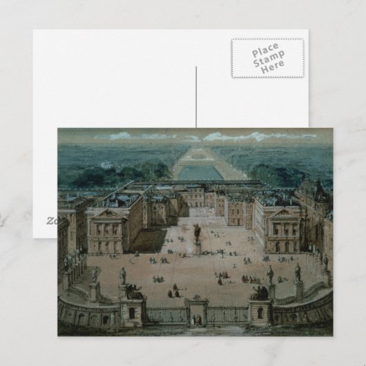 Sicht auf Versailles Postkarte (Vorne/Hinten)