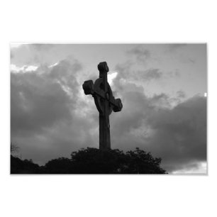 Sicht Gottes (B&W Cross) Fotodruck