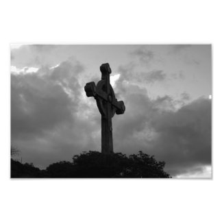 Sicht Gottes (B&W Cross) Fotodruck