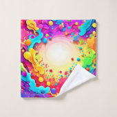 Sichtbare Abstrakte Farbexplosion Art Badhandtuch Set (Waschlappen)