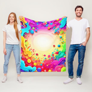 Sichtbare Abstrakte Farbexplosion Art Fleecedecke