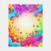 Sichtbare Abstrakte Farbexplosion Art Fleecedecke (Vorderseite)