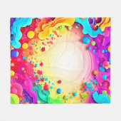 Sichtbare Abstrakte Farbexplosion Art Fleecedecke (Vorderseite (Horizontal))