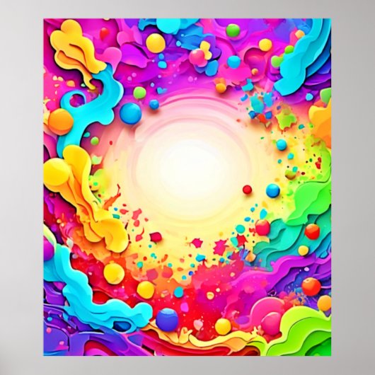 Sichtbare Abstrakte Farbexplosion Art Poster (Vorne)