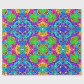 Sichtbare Blöcke in kreisförmigen Mustern, grün, L Geschenkpapier (Flach)