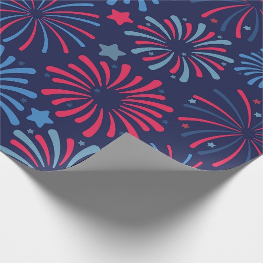 Sichtbare Fireworks-Anzeige Geschenkpapier (Ecke)