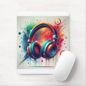 Sichtbare künstlerische Kopfhörer Mousepad (Mit Mouse)