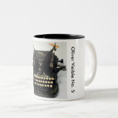 Sichtbare Nr. 5- Schreibmaschine Oliver Zweifarbige Tasse (VorderseiteRechts)