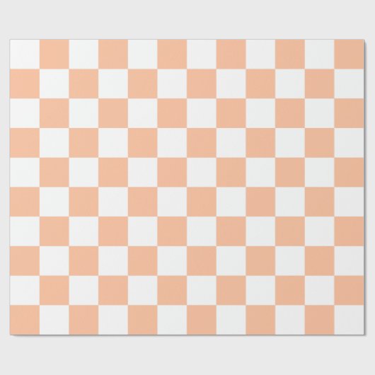 Sichtbare Quadrate pfirsich und weißes geometrisch Geschenkpapier (Flach)