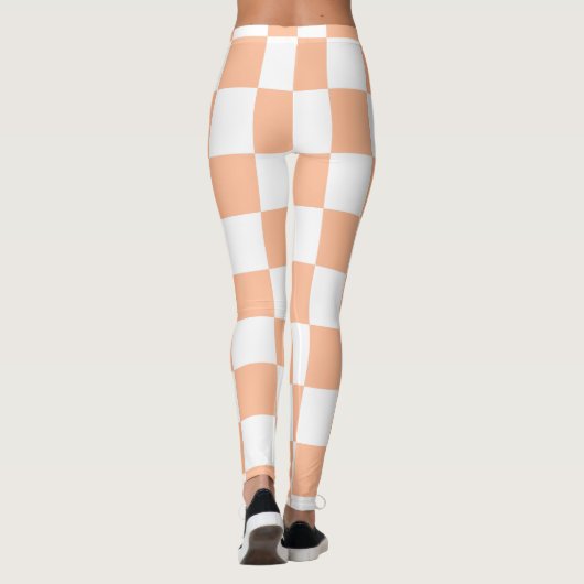 Sichtbare Quadrate pfirsich und weißes geometrisch Leggings (Rückseite)