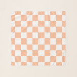 Sichtbare Quadrate pfirsich und weißes geometrisch Schal<br><div class="desc">Die karierten Quadrate pfirsichfarben das orange weiße geometrische Retromuster. Cooles geometrisches rechteckiges Muster in Retro. Vintage Fliesen weiß und pfirsichfarben hellorange modernes Schachbrett.</div>