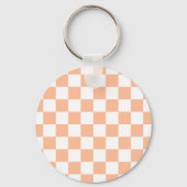 Sichtbare Quadrate pfirsich und weißes geometrisch Schlüsselanhänger (Vorderseite)