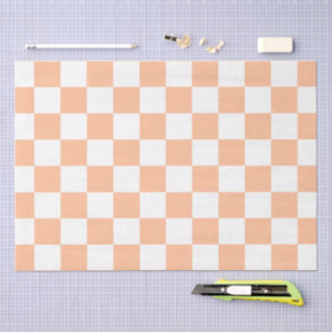 Sichtbare Quadrate pfirsich und weißes geometrisch Seidenpapier
