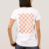 Sichtbare Quadrate pfirsich und weißes geometrisch T-Shirt (Rückseite)