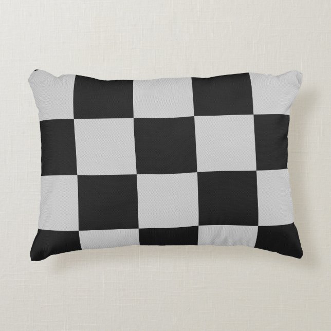 Sichtbare Schwarz-Weiß-Quadrate oder CUSTOM-FARBE Dekokissen (Vorderseite)