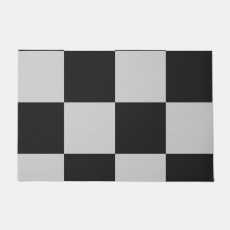 Sichtbare Schwarz-Weiß-Quadrate oder CUSTOM-FARBE Fußmatte