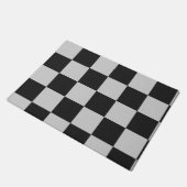 Sichtbare Schwarz-Weiß-Quadrate oder CUSTOM-FARBE Fußmatte (Schrägansicht)