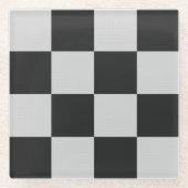 Sichtbare Schwarz-Weiß-Quadrate oder CUSTOM-FARBE Glasuntersetzer (Vorderseite)