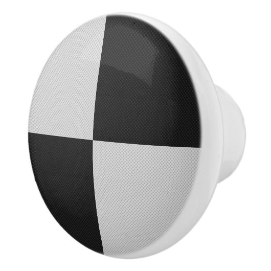 Sichtbare Schwarz-Weiß-Quadrate oder CUSTOM-FARBE Keramikknauf (Rechts)