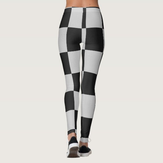 Sichtbare Schwarz-Weiß-Quadrate oder CUSTOM-FARBE Leggings (Rückseite)