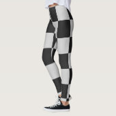 Sichtbare Schwarz-Weiß-Quadrate oder CUSTOM-FARBE Leggings (Links)