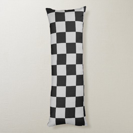 Sichtbare Schwarz-Weiß-Quadrate oder CUSTOM-FARBE Seitenschläferkissen (Rückseite (Vertikal))