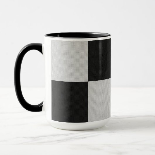 Sichtbare Schwarz-Weiß-Quadrate oder CUSTOM-FARBE Tasse (Links)