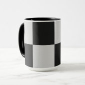 Sichtbare Schwarz-Weiß-Quadrate oder CUSTOM-FARBE Tasse (Vorderseite Links)