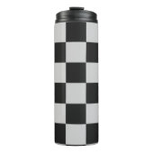 Sichtbare Schwarz-Weiß-Quadrate oder CUSTOM-FARBE Thermosbecher (Vorderseite)