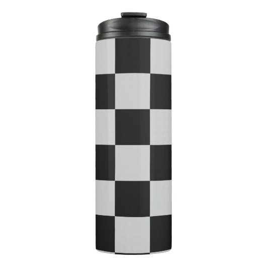 Sichtbare Schwarz-Weiß-Quadrate oder CUSTOM-FARBE Thermosbecher (Vorderseite)