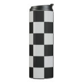 Sichtbare Schwarz-Weiß-Quadrate oder CUSTOM-FARBE Thermosbecher (Nach links gedreht)