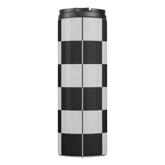 Sichtbare Schwarz-Weiß-Quadrate oder CUSTOM-FARBE Thermosbecher (Rückseite)