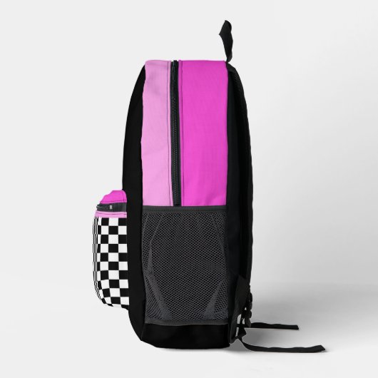 Sichtbare Schwarz-weiße rosa Monogramm-Initialen K Bedruckter Rucksack (Rechts)