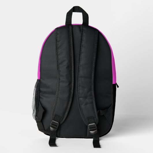 Sichtbare Schwarz-weiße rosa Monogramm-Initialen K Bedruckter Rucksack (Rückseite)
