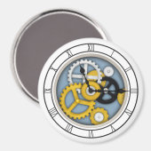 Sichtbare Uhrwerk Illusion Fantasievolle Uhr Blaue Magnet (Vorderseite/Rückseite)