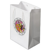 Sichtbare Uhrwerk Illusion Fantasievolle Uhr Rosa Mittlere Geschenktüte (Rückseite Schrägansicht)