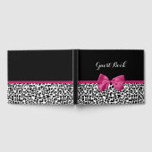 Sichtbarer dunkelrosa Glattleopard-Druck mit Name Gästebuch (Voll)