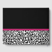 Sichtbarer dunkelrosa Glattleopard-Druck mit Name Gästebuch (Rückseite)