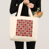 Sichtbares Herzmuster Jumbo Stoffbeutel