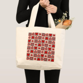 Sichtbares Herzmuster Jumbo Stoffbeutel