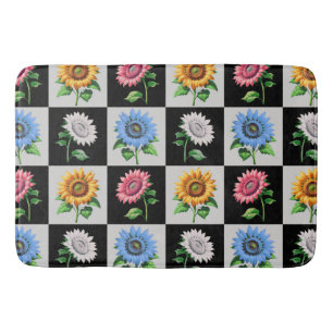 Sichtbares mehrfarbiges Blumendesign Badematte