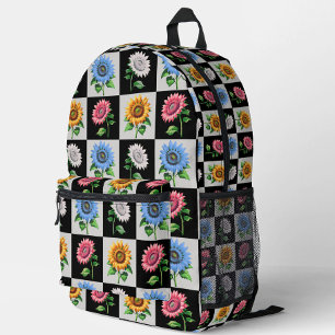 Sichtbares mehrfarbiges Blumendesign Bedruckter Rucksack