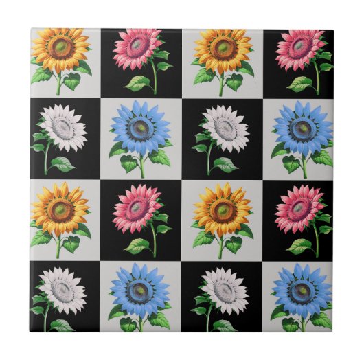 Sichtbares mehrfarbiges Blumendesign Fliese (Vorderseite)