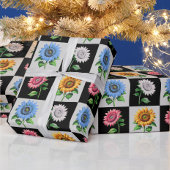 Sichtbares mehrfarbiges Blumendesign Geschenkpapier