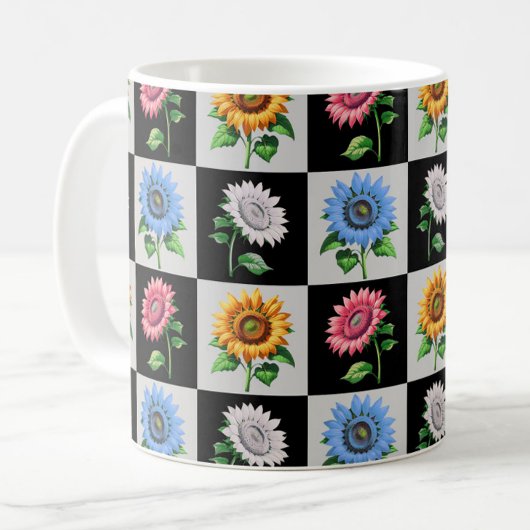 Sichtbares mehrfarbiges Blumendesign Kaffeetasse
