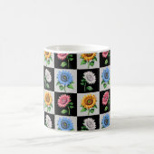 Sichtbares mehrfarbiges Blumendesign Kaffeetasse (Mittel)