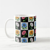 Sichtbares mehrfarbiges Blumendesign Kaffeetasse (Links)