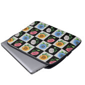 Sichtbares mehrfarbiges Blumendesign Laptopschutzhülle (Vorne Knopf)