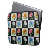 Sichtbares mehrfarbiges Blumendesign Laptopschutzhülle (Vorderseite Links)