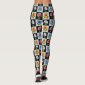 Sichtbares mehrfarbiges Blumendesign Leggings (Rückseite)